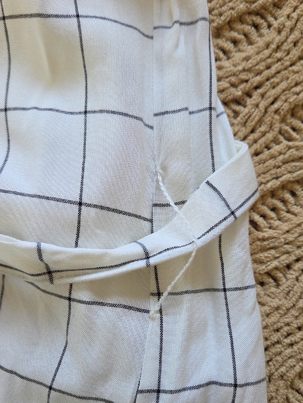 Charles Henry Ivory Checkered/Grid Off-the-Shoulder Midi Dress - Size XL - Picture 7 of 13